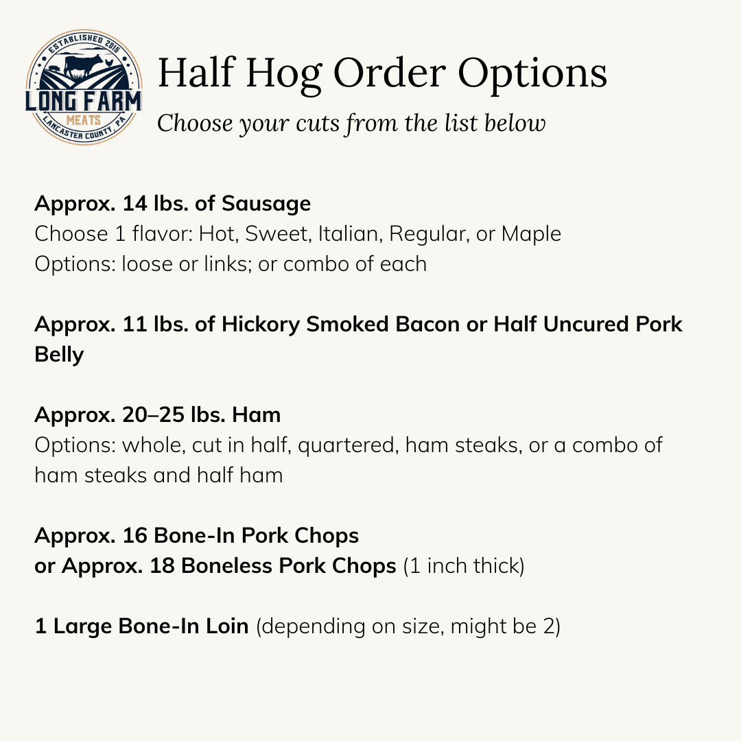 Pork meat ordering | Long Farm Meats