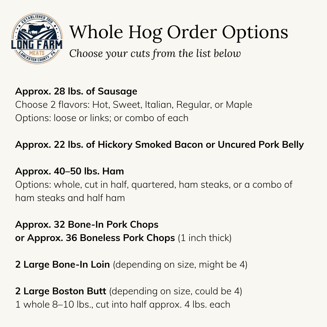 Pork meat ordering | Long Farm Meats