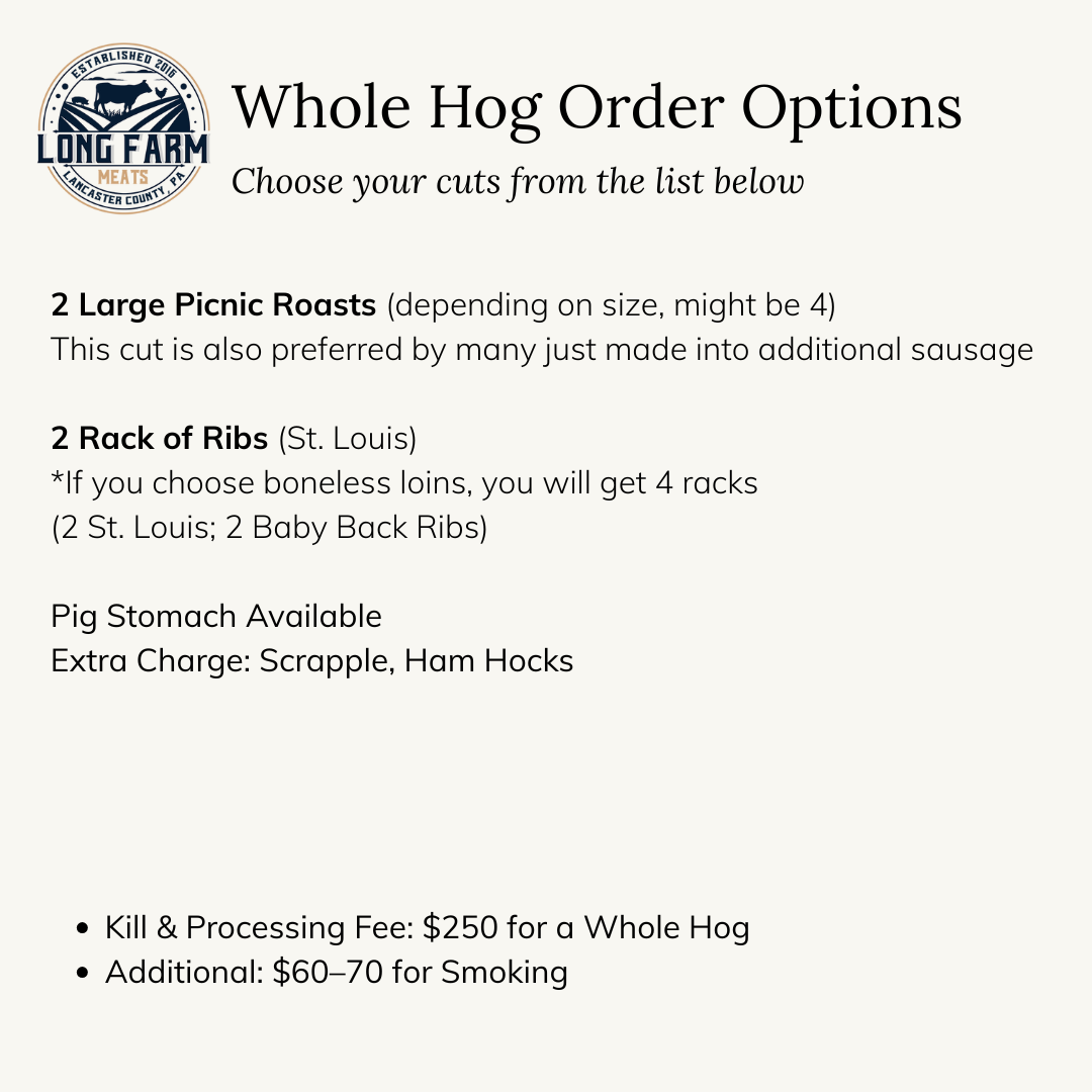 Pork meat ordering | Long Farm Meats